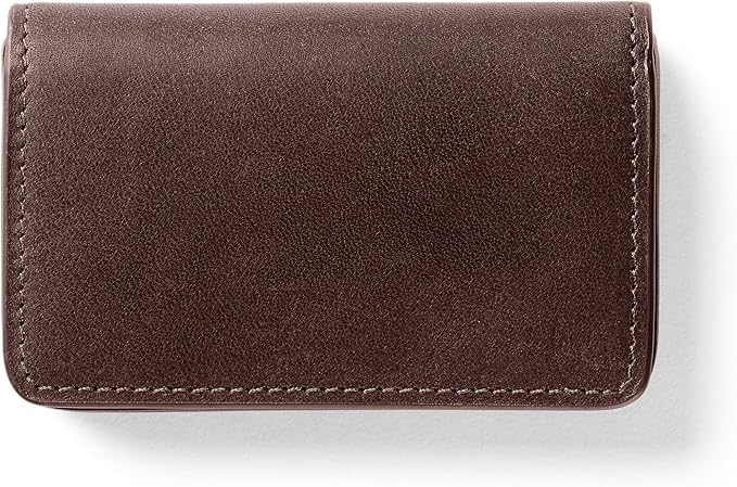 Leatherology Premium Mahogany Business Card Case, Magnetic Closure ID Holder by Leatherology
