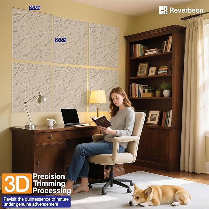 Reverbeon 6 PCS Acoustic Panels, 23.6x23.6 Inch Sound Absorbing Panels - Image 6