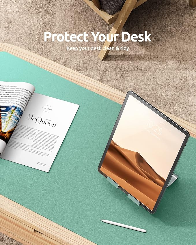 YSAGi Leather Desk Protector, Office Mat, Large Mouse Mat, Non-Slip PU Leather - Image 7