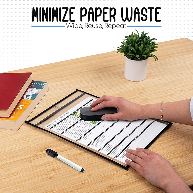 Essex Wares - 20 Pack, Job Ticket Holders, Reusable & Easy Erase Plastic - Image 3