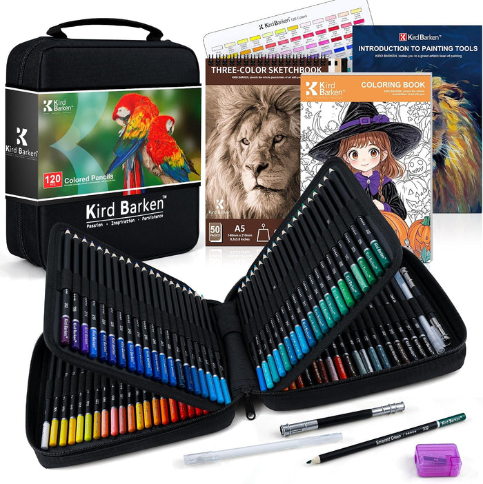 147PCS Colored Pencils for Adult Coloring Books – 120 color pencils set, 3-Color Sketchbook, Coloring Book, Tools, Soft Core Oil Based,Blending Shading,Art Supplies for Beginners & Adults