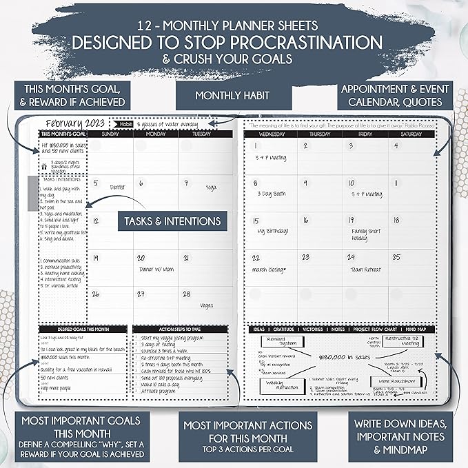 Life & Goal Planner – Undated Daily, Weekly & Monthly Organizer - Image 4