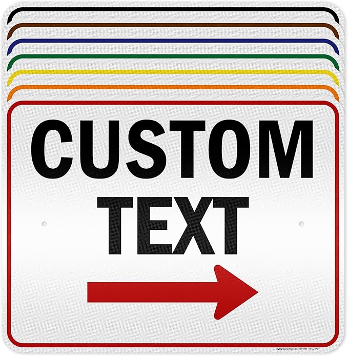 Custom Arrow, Custom Directional Sign, Right Arrow, 18x24 Inches, 3M EGP by MySignCenter