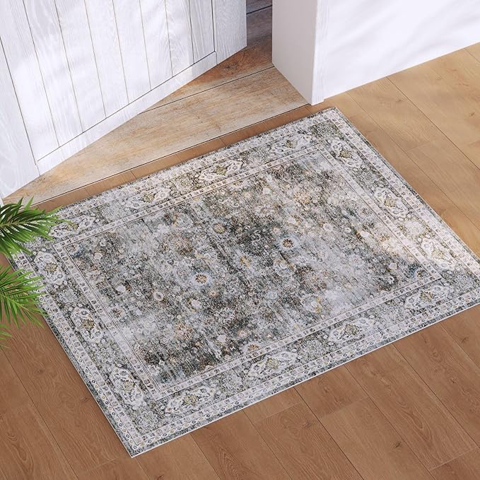 Rugcomf 2x3 Rug Washable Boho Rug Soft Small Area Rug Non-Slip Non-Shedding by Rugcomf