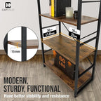 CAPHAUS 4 Tier Bookshelf, 24 Inch Width Free Standing Shelf, Bookcase Shelf - Image 6
