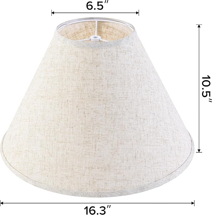 GO&SO Large Lamp Shades Set of 2 Oatmeal Beige Linen Lamp Shade, 6.5" Top x - Image 2
