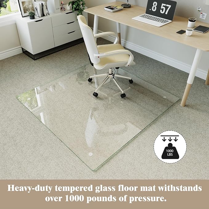 Koonmi Tempered Glass Chair Mat - Image 5