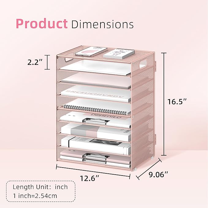 DALTACK 9-Tier Paper Letter Tray Desk Organizer - Image 4