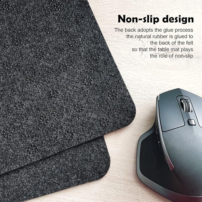 Large Felt Desk Mat, 39.4''x19.69'' Non-Slip Desk Mat, Desk Pad Protector - Image 3