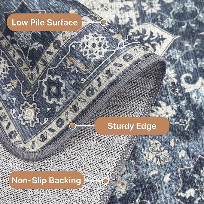 GENIMO 2x7 Runner Rugs for Hallway, Machine Washable Non Slip Vintage Rugs - Image 5