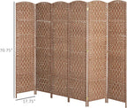 HOMCOM Room Divider, 6 Panel Folding Privacy Screen, 6FT Tall Portable Wicker - Image 7