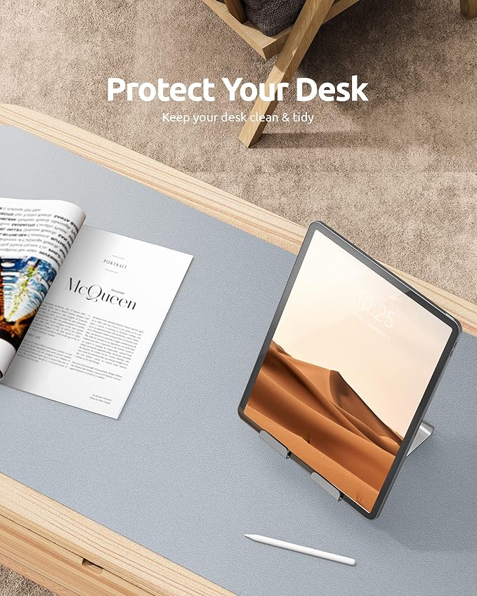 YSAGi Leather Desk Pad Protector, Office Desk Mat, Large Mouse Pad, Non-Slip PU - Image 7