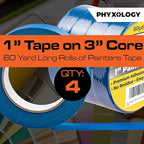 No-Residue 1 Inch, 60 Yard Blue Painters Tape 4 Pk. Easy-Tear, Pro-Grade - Image 3