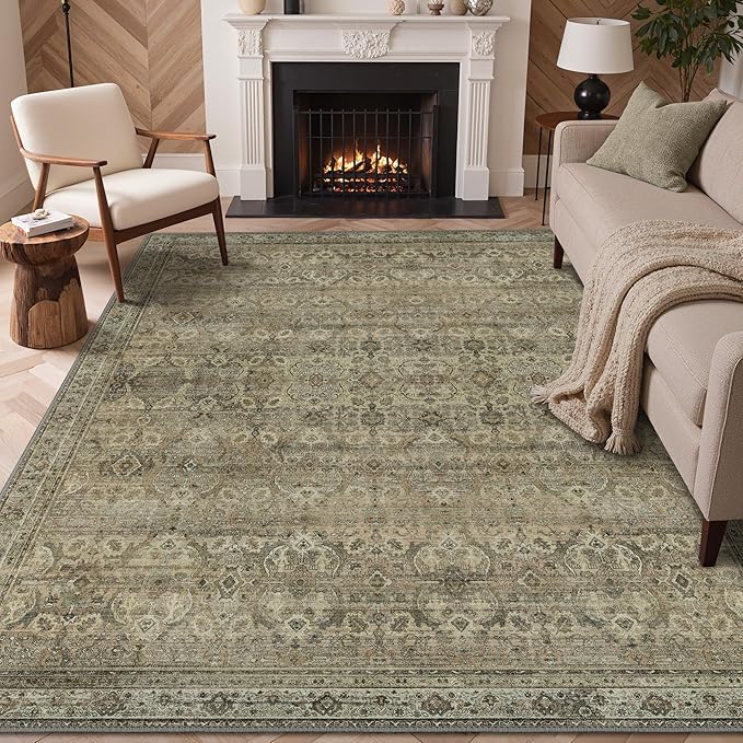 GENIMO 8x10 Area Rugs for Living Room, Machine Washable Non Slip Vintage Rugs - Image 2