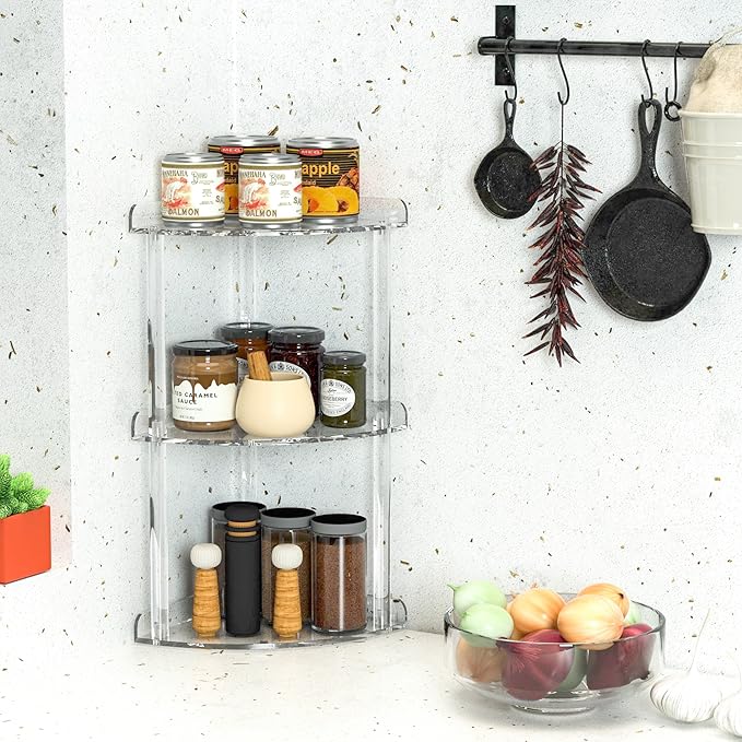 Sezanrpt 3 Tier Countertop Corner Organizer Shelf 7x7x15.7 Inch, Countertop - Image 6