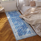 Rugcomf Runner Rug 2'6''x8' Hallway Washable Boho Soft Area Rug Non-Slip Faux - Image 2