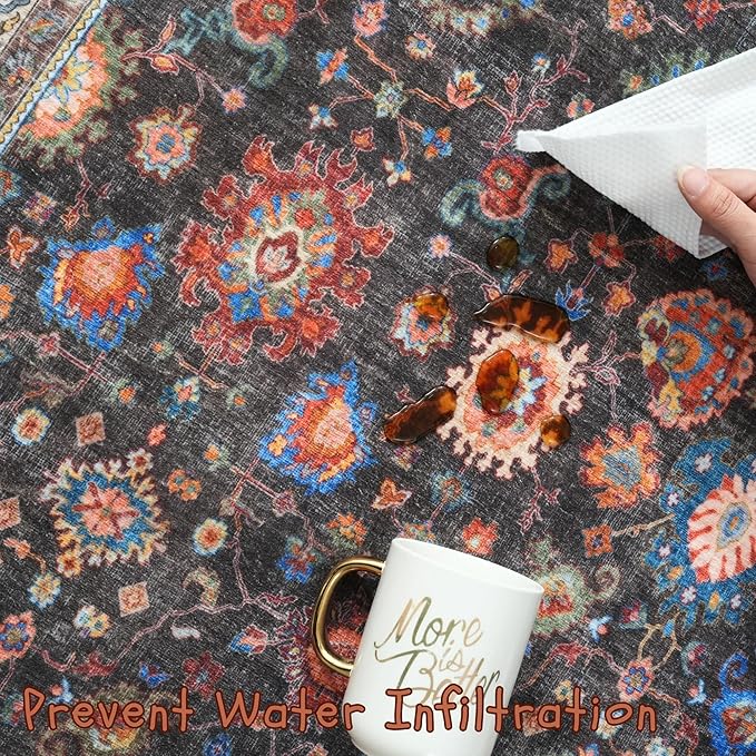 Rugcomf Runner Rug for Hallways Kitchen Rug Non Slip 2'6''x8' Washable Rugs - Image 2