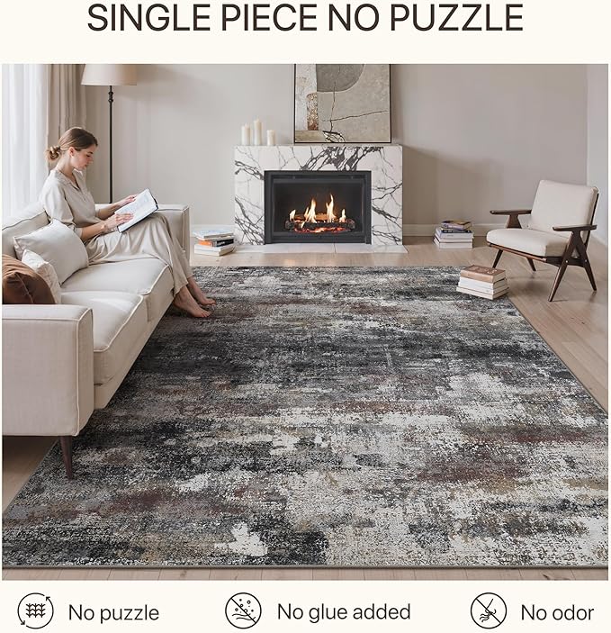 GENIMO No Crease Non Slip 8x10 Area Rugs - Image 3