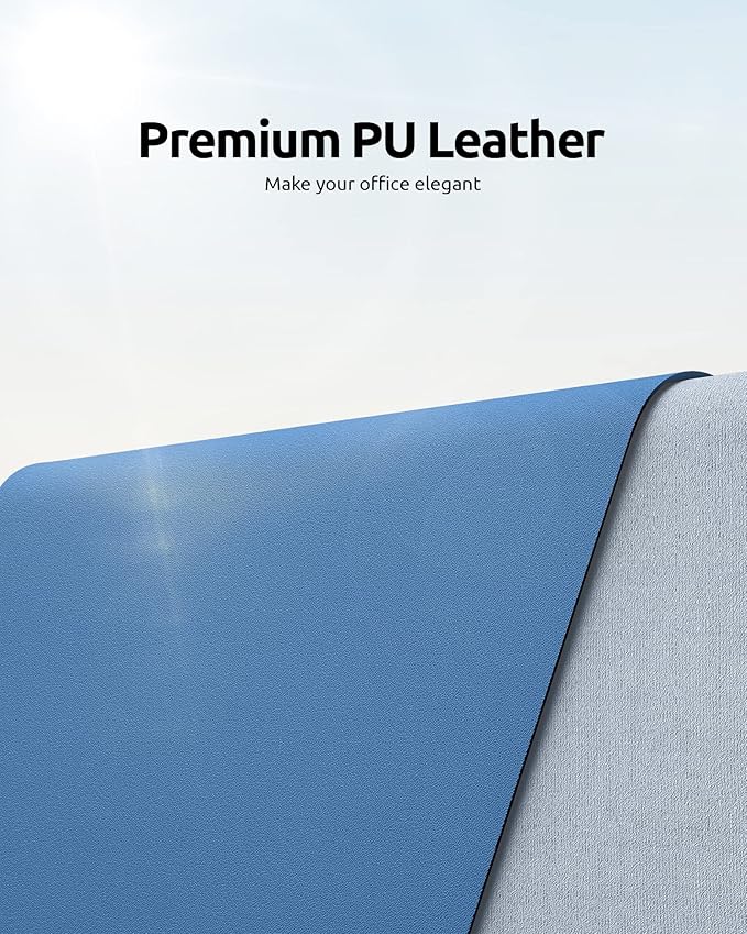 YSAGi Leather Desk Protector, Office Mat, Large Mouse Mat, Non-Slip PU Leather - Image 2