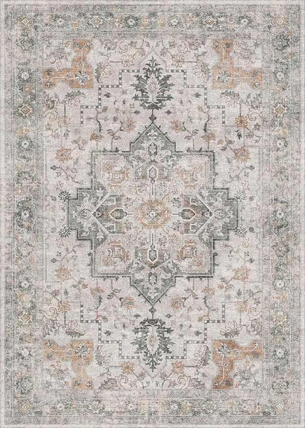 GENIMO Area Rug 2x3 Doormat, Machine Washable Low Pile Rugs, Small Retro - Image 7
