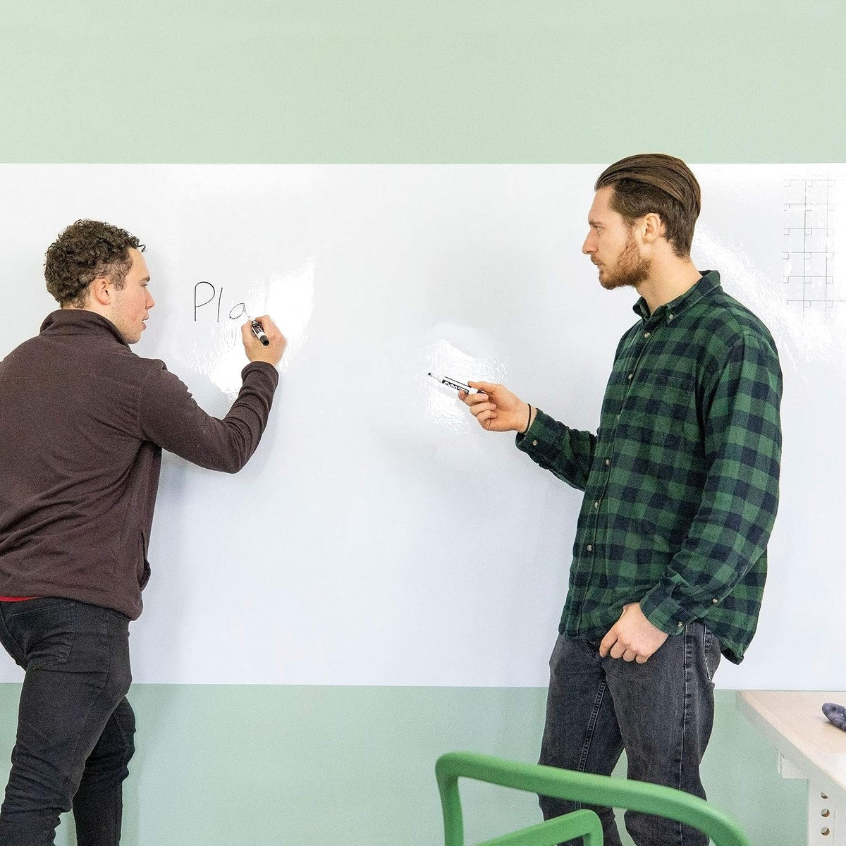 Think Board Premium Whiteboard Sticker – 4'x8' Dry Erase Wall Decal –...