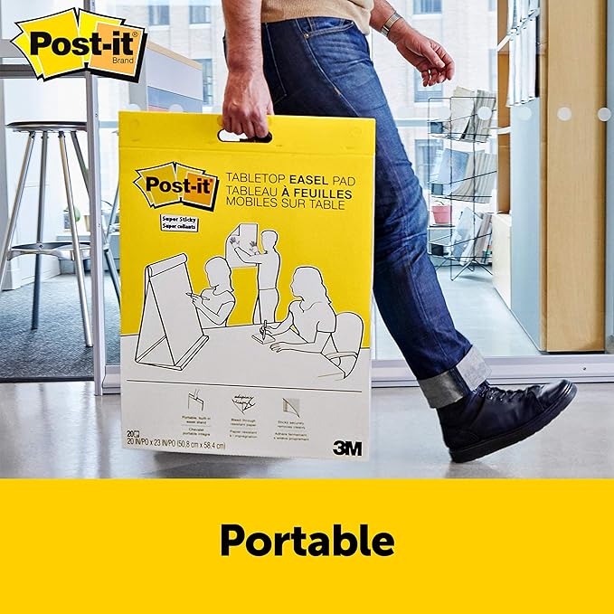Post-it Super Sticky Portable Tabletop Easel Pad, 20x23 Inches, 20 Sheets - Image 2