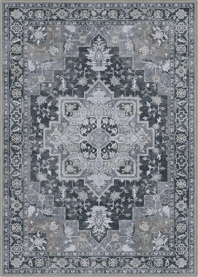 GENIMO 9x12 Area Rugs for Living Room, Machine Washable Non Slip Vintage Rugs - Image 7