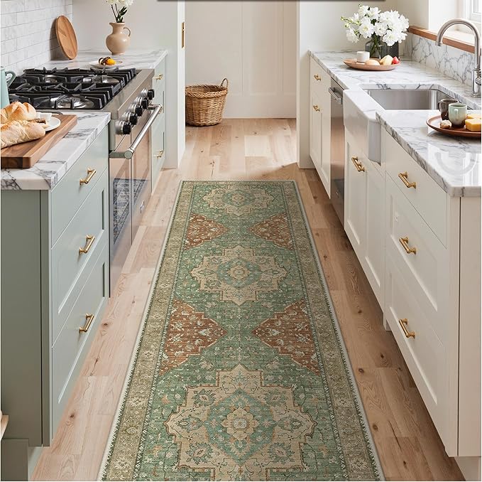 GENIMO Runner Rug 2'6"x6 Machine Washable Non Slip Vintage Hallway Runner Rug - Image 2