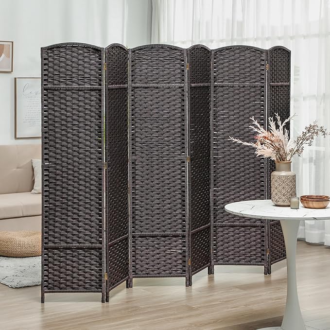 HOMCOM Room Divider, 6 Panel Folding Privacy Screen, 5.6' Tall Freestanding - Image 2