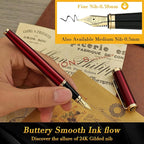 BEILUNER Red Fountain Pen, Stunning Luxury Pens - Image 4