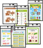 Magnetic Dry Erase Pockets by Two Point (30-Pack) - Portrait - Black Dry Erase Pocket Sleeves, Job Shop Ticket Holders, Clear Paper Sleeves Protector, Magnetic Pouch