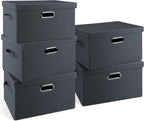 Graciadeco Medium 15" 21 Quart Collapsible Stackable Storage Bins