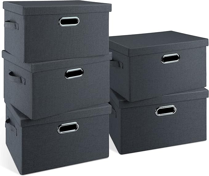 Graciadeco Medium 15" 21 Quart Collapsible Stackable Storage Bins by GraciadecoStorage