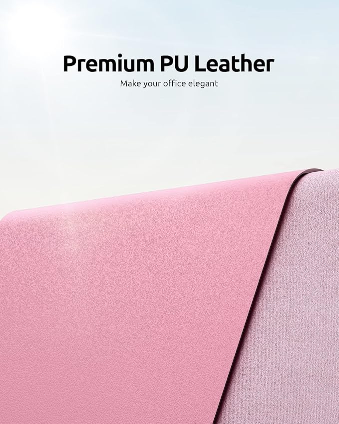 YSAGi Leather Desk Pad Protector, Large Mouse Pad, Non-Slip PU Leather Desk - Image 2