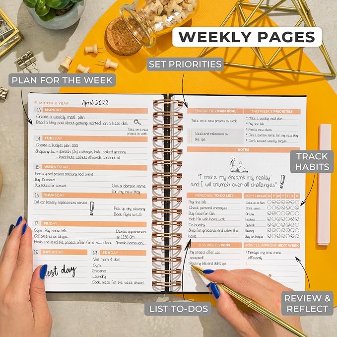 Clever Fox Planner 2nd Edition Spiral – Colorful Weekly & Monthly Goal Planner - Image 3