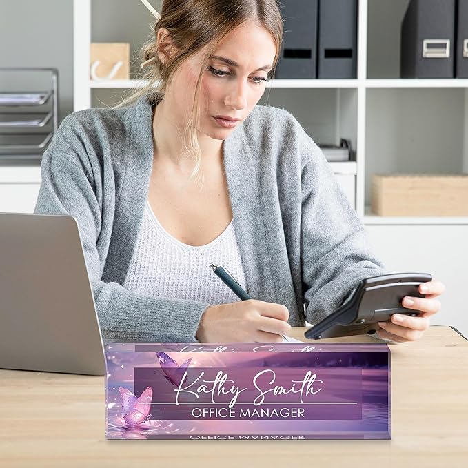 Personalized Name Plate for Desk, Custom Desk Name Plate, Acrylic Name Plate - Image 6