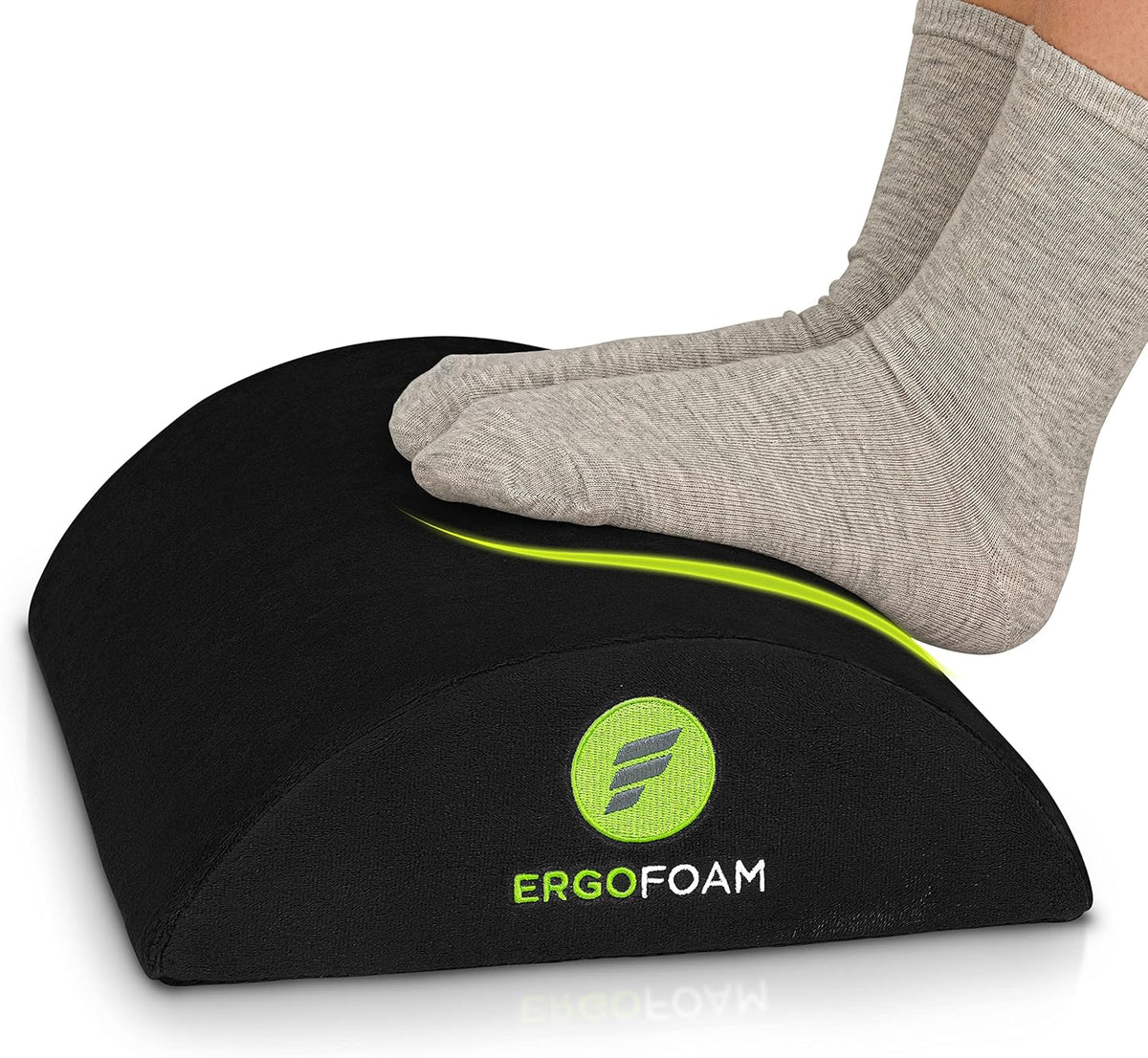 ErgoFoam Ergonomic Foot Rest Under Desk - Premium Velvet Soft Foam Footrest f...