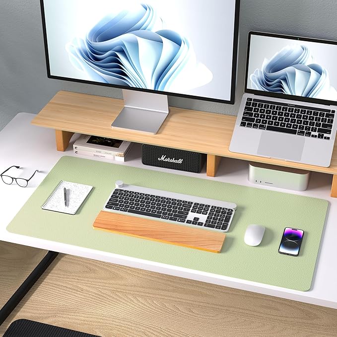 Aothia Leather Desk Pad Protector, Office Mat, Large Mouse Pad, Non-Slip PU - Image 8