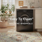 GENIMO 8x10 Area Rugs for Living Room, Machine Washable Non Slip Vintage Retro - Image 7