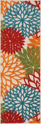 nourison home aloha indoor/outdoor green 2' x 6' shown in use