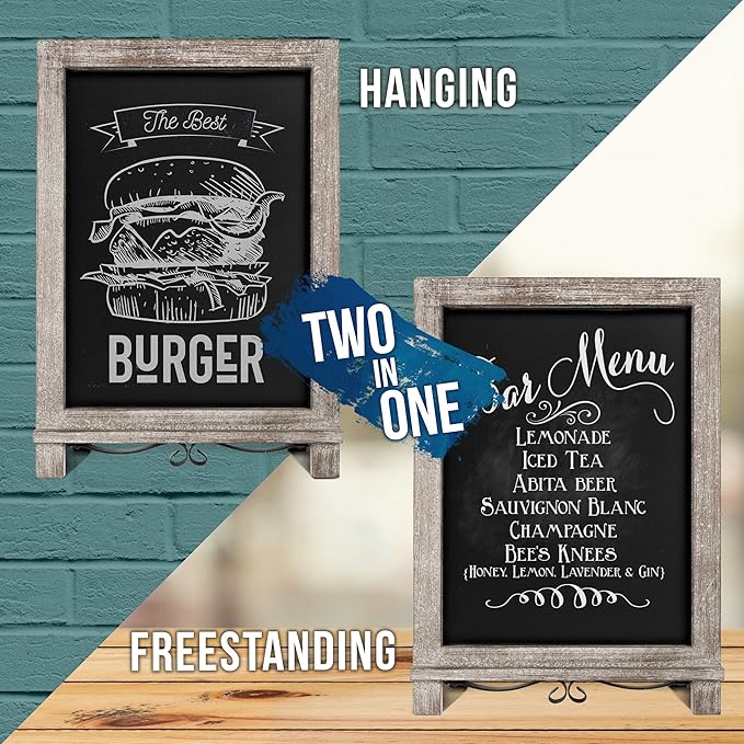 HBCY Creations Rustic Weathered Wooden Tabletop Chalkboard - Image 4