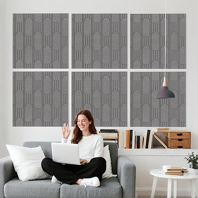 Reverbeon 6 PCS Acoustic Panels, 23.6x23.6 Inch Sound Absorbing Panels by Reverbeon