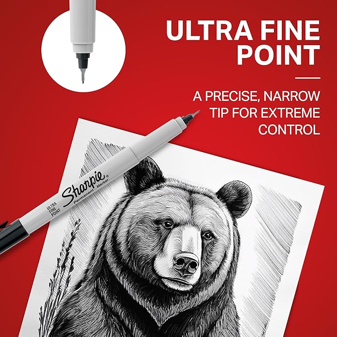 Sharpie Permanent Markers Ultra Fine Tip Markers Set Quick Drying And Fade - Image 6