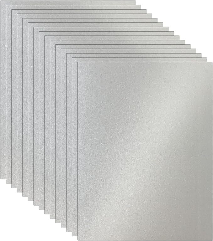 100 Sheets Silver Shimmer Cardstock 8.5 x 11 Metallic Paper, 92lb Heavyweight by Guakicae