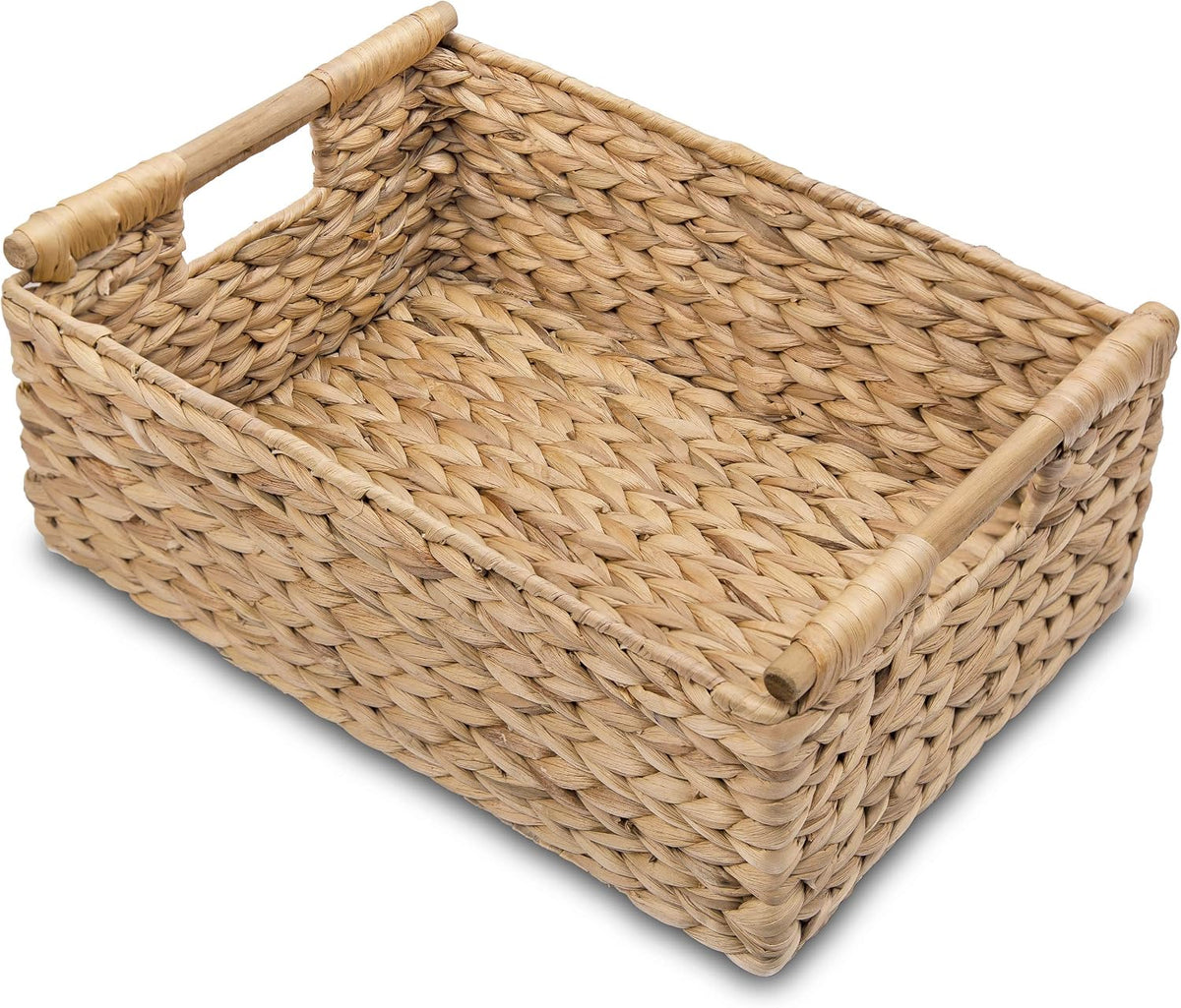 VATIMA Hyacinth Large Wicker Basket 15.5x10.8x6.2"