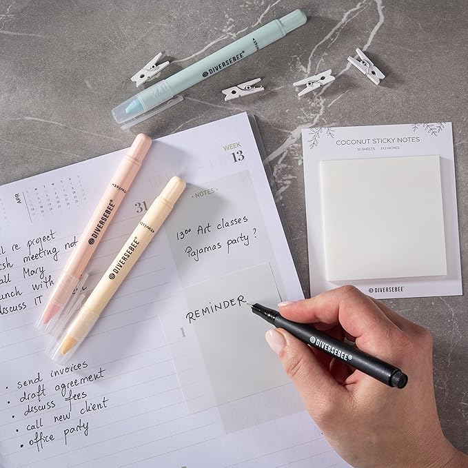 DiverseBee 50 Sheets Pastel Transparent Sticky Notes, 3x3” Clear Sticky Tabs - Image 5
