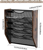 PAG-Mass Wall File Organizer, 5 Tier Mesh Mail Organizer Wall Mounted, Hanging - Image 7