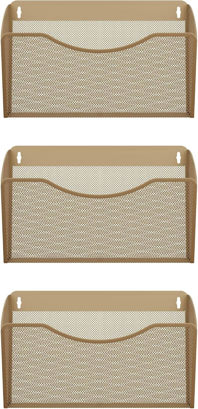EasyPAG 3 Single Pocket Wall File Organizer, Mesh Hanging File Folder Organizer - Image 2