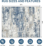 Office Chair Mat for Hardwood Tile Floor, Abstract 48"X 60" Desk Mats for - Image 9