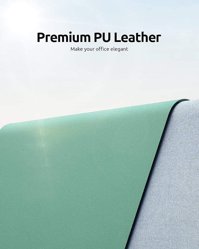 YSAGi Leather Desk Protector, Office Mat, Large Mouse Mat, Non-Slip PU Leather - Image 2